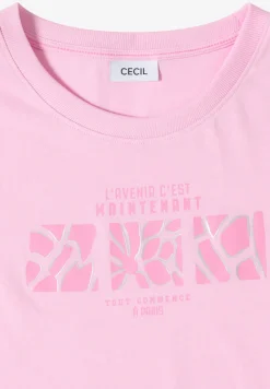 Basic T-Shirt mit Rundhals und Print