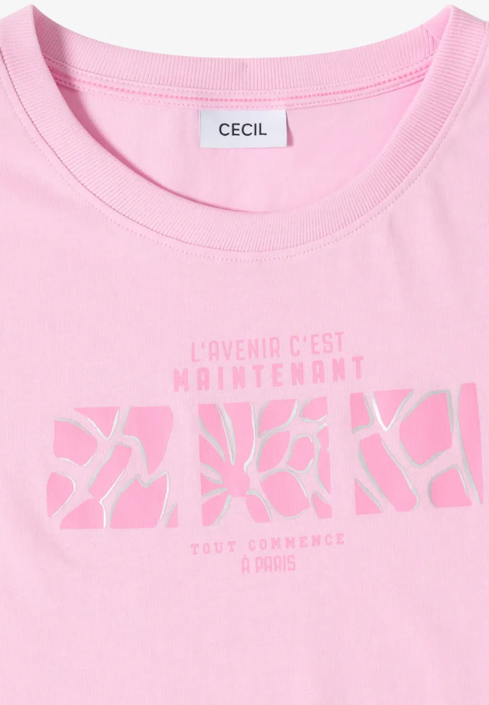 Basic T-Shirt mit Rundhals und Print