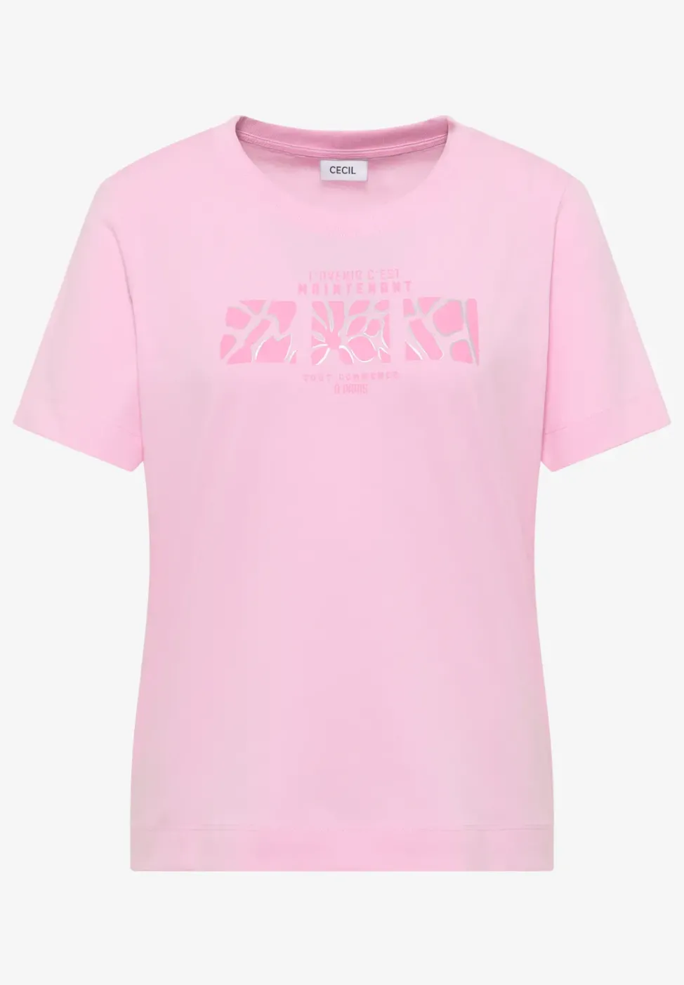 Basic T-Shirt mit Rundhals und Print
