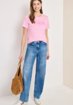 Basic T-Shirt mit Rundhals und Print