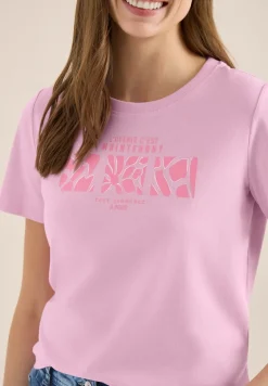 Basic T-Shirt mit Rundhals und Print