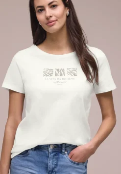 Basic T-Shirt mit Rundhals und Print
