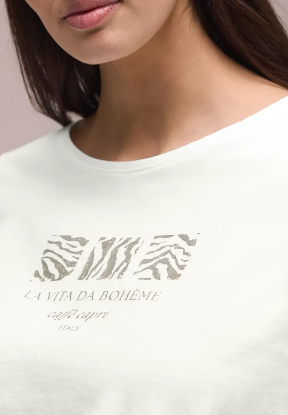 Basic T-Shirt mit Rundhals und Print