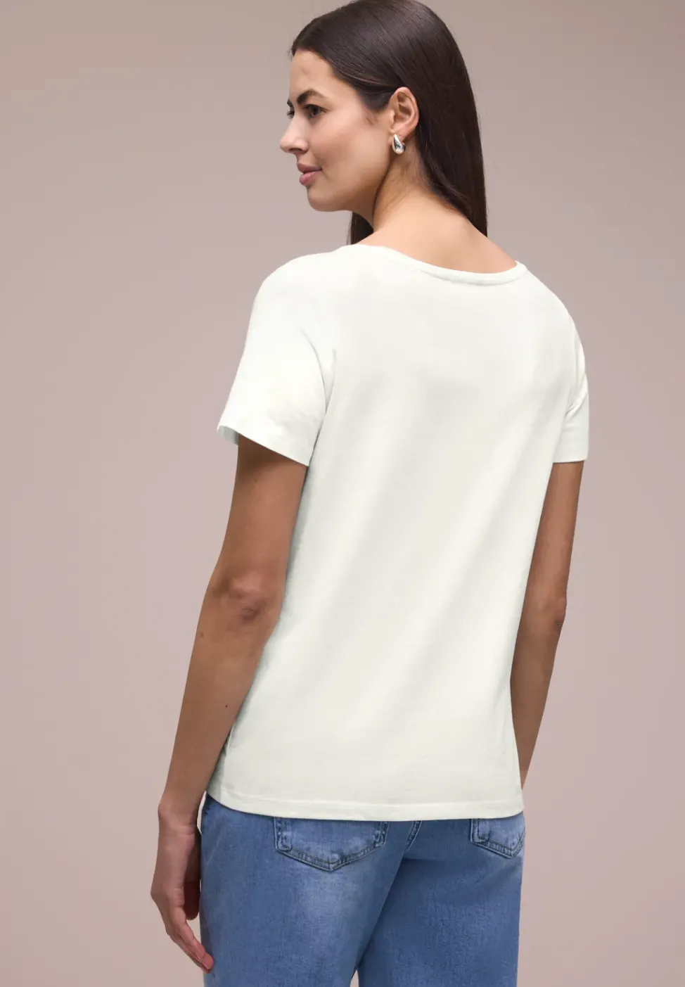 Basic T-Shirt mit Rundhals und Print
