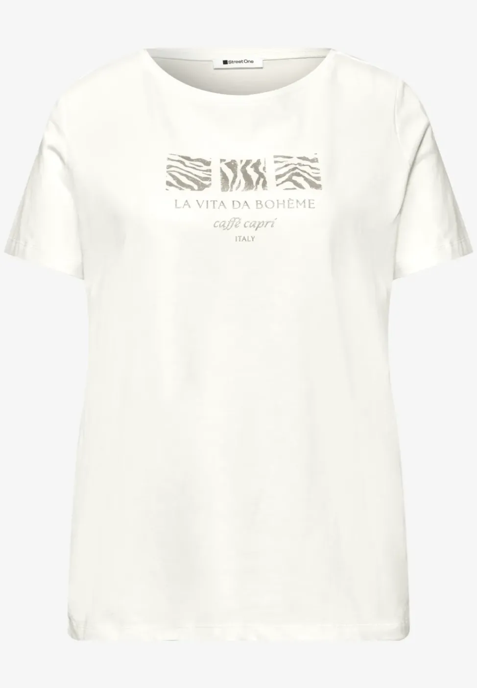 Basic T-Shirt mit Rundhals und Print