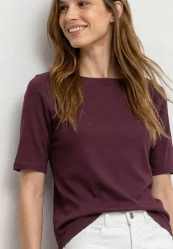 Basic T-Shirt mit U-Boot-Ausschnitt