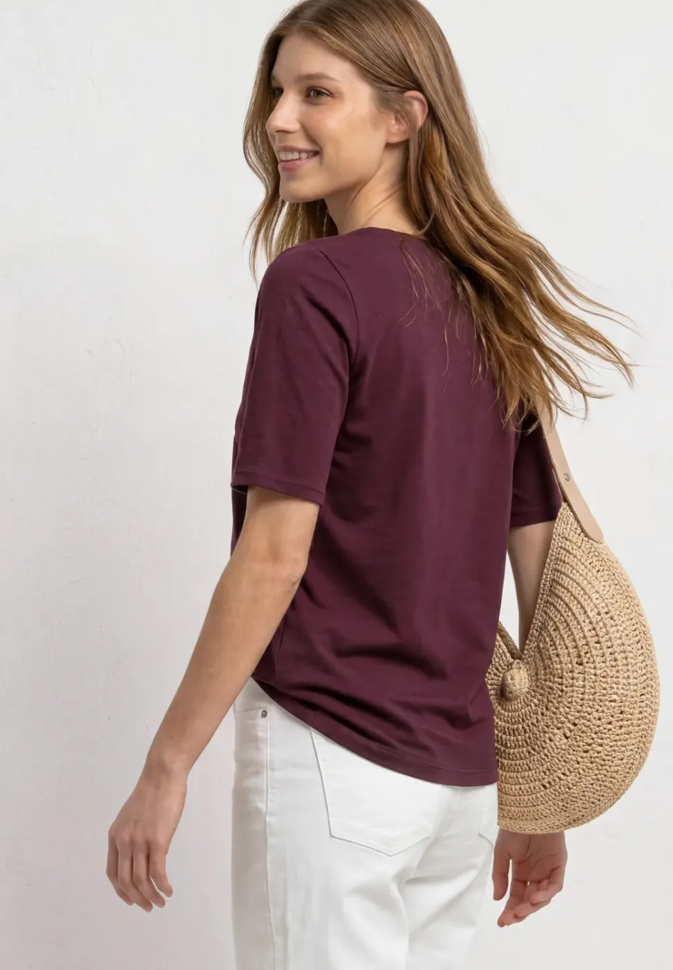 Basic T-Shirt mit U-Boot-Ausschnitt