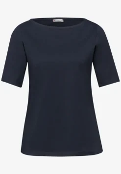 Basic T-Shirt mit U-Boot-Ausschnitt