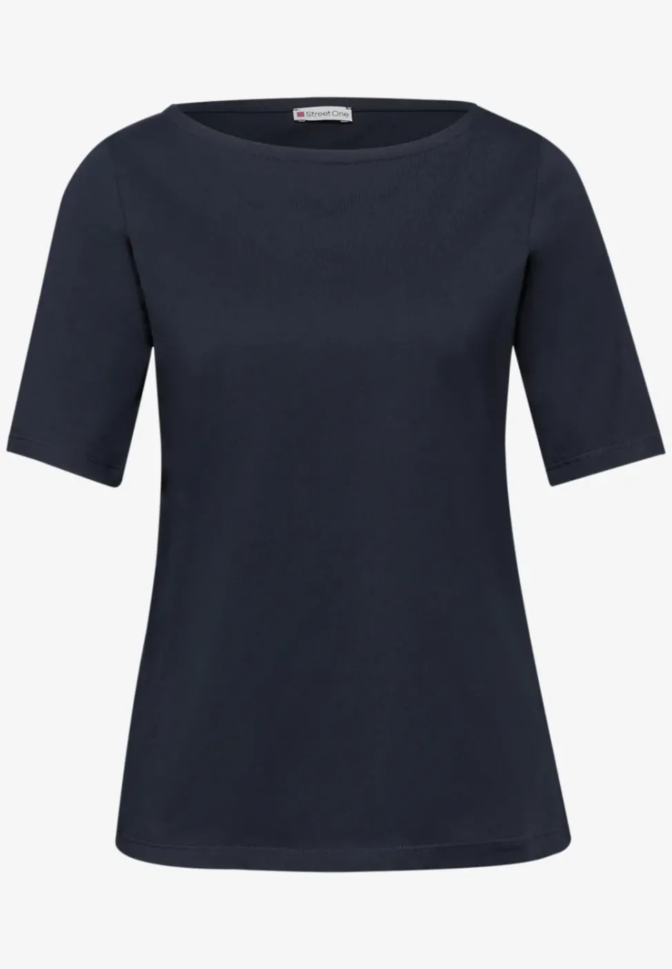 Basic T-Shirt mit U-Boot-Ausschnitt