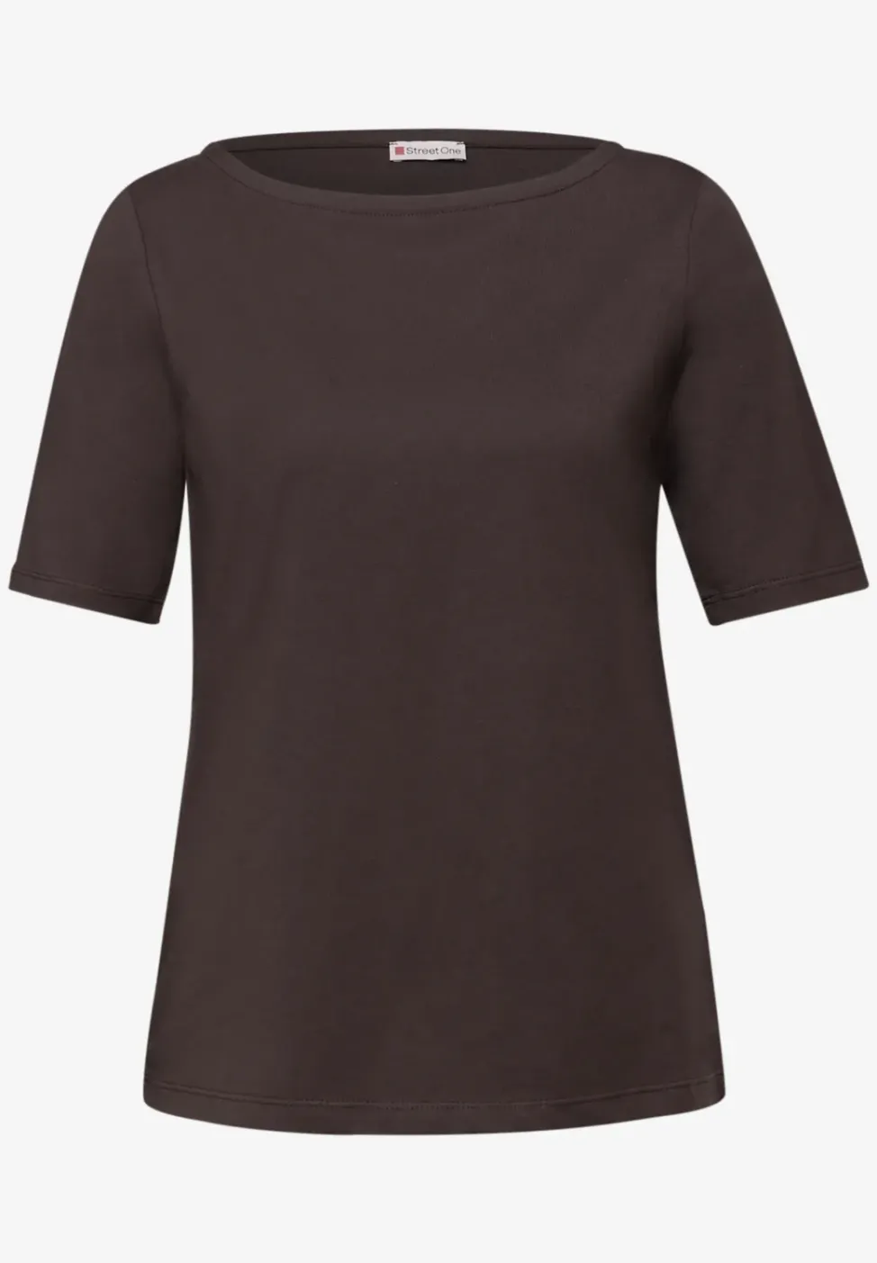 Basic T-Shirt mit U-Boot-Ausschnitt