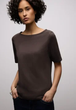 Basic T-Shirt mit U-Boot-Ausschnitt