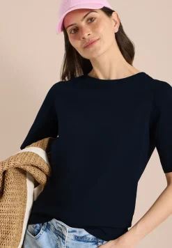 Basic T-Shirt mit U-Boot-Ausschnitt