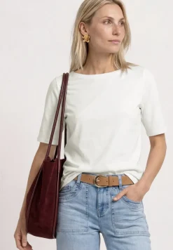 Basic T-Shirt mit U-Boot-Ausschnitt