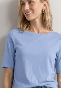 Basic T-Shirt mit U-Boot-Ausschnitt