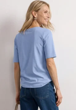 Basic T-Shirt mit U-Boot-Ausschnitt