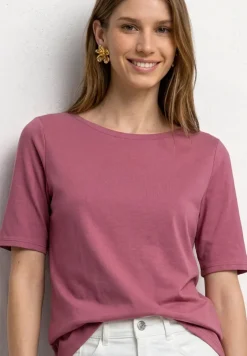 Basic T-Shirt mit U-Boot-Ausschnitt