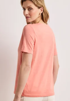 Basic T-Shirt mit V-Neck in Unifarbe