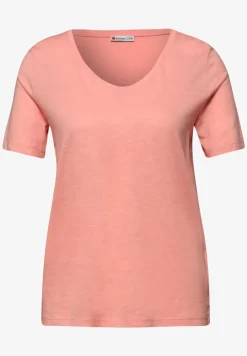 Basic T-Shirt mit V-Neck in Unifarbe