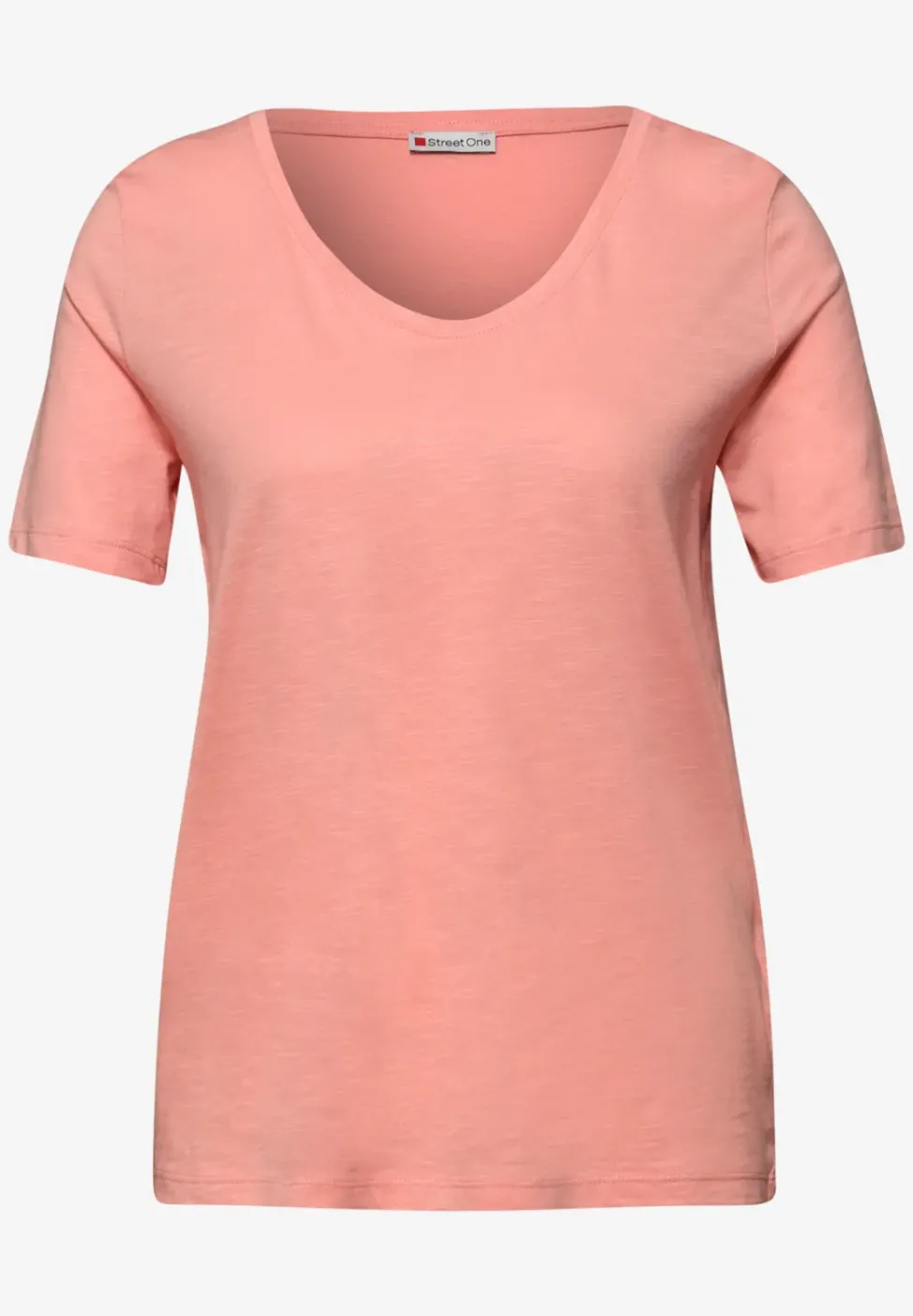 Basic T-Shirt mit V-Neck in Unifarbe