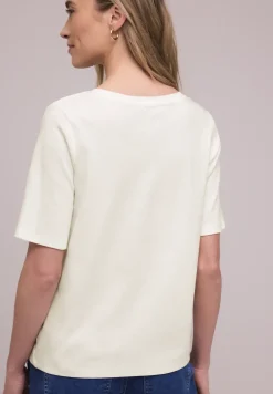 Basic T-Shirt mit V-Neck in Unifarbe