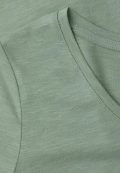 Basic T-Shirt mit V-Neck in Unifarbe