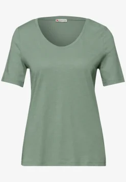 Basic T-Shirt mit V-Neck in Unifarbe