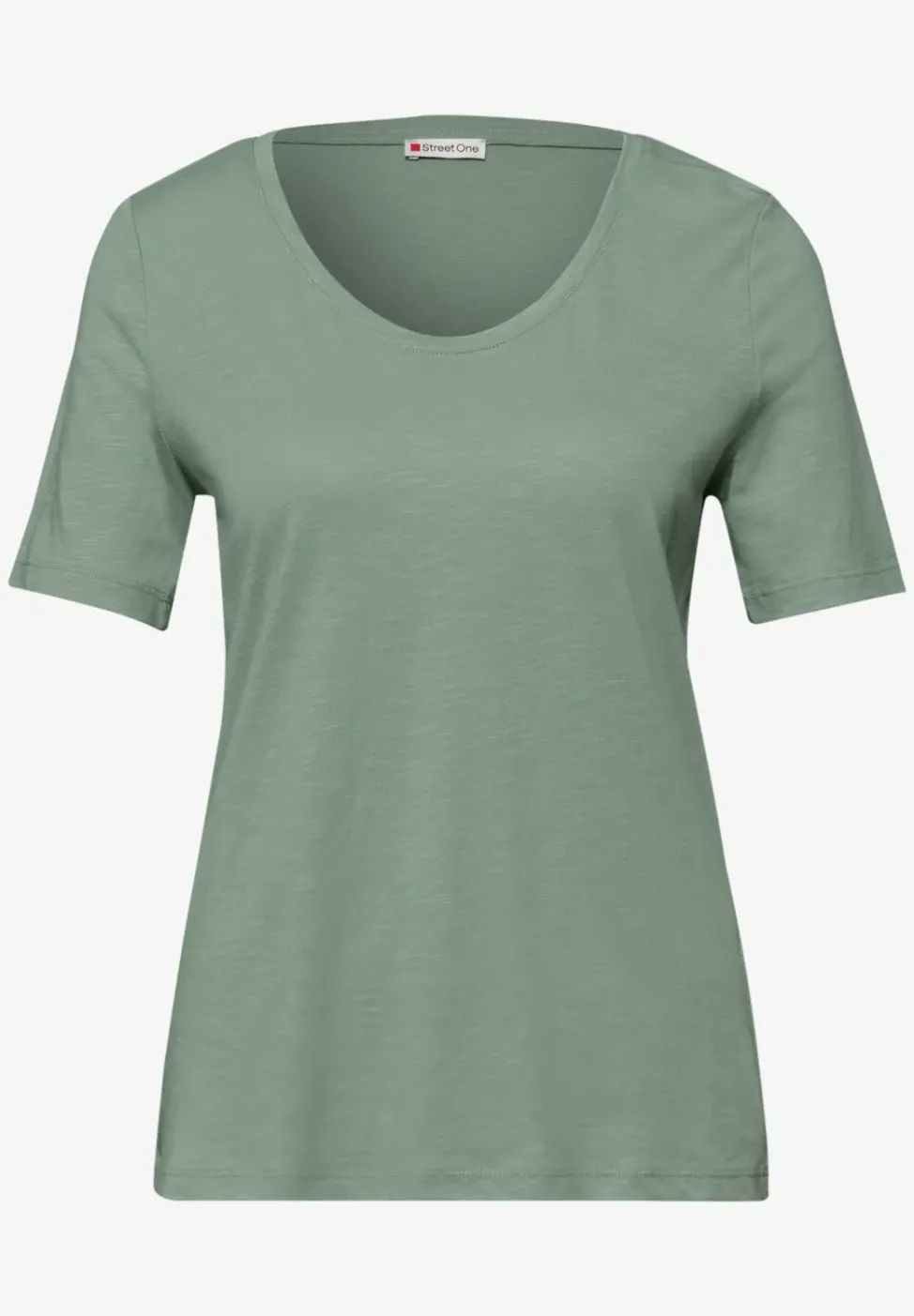 Basic T-Shirt mit V-Neck in Unifarbe