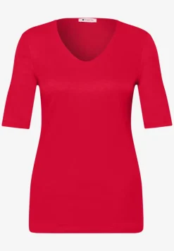 Basic T-Shirt mit V-Neck in Unifarbe