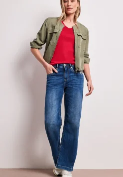Basic T-Shirt mit V-Neck in Unifarbe