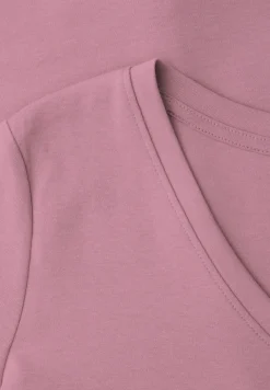 Basic T-Shirt mit V-Neck in Unifarbe