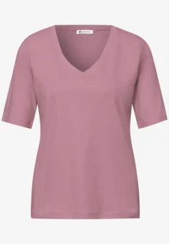 Basic T-Shirt mit V-Neck in Unifarbe