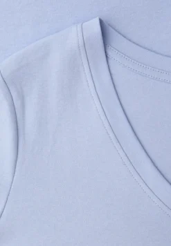 Basic T-Shirt mit V-Neck in Unifarbe