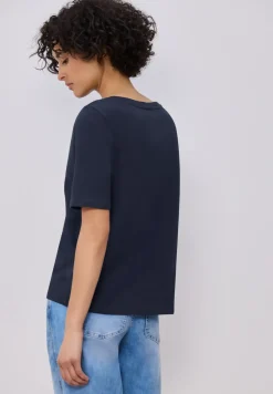 Basic T-Shirt mit V-Neck in Unifarbe