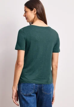 Basic T-Shirt mit V-Neck in Unifarbe