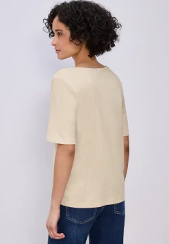 Basic T-Shirt mit V-Neck in Unifarbe