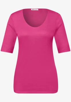 Basic T-Shirt mit V-Neck in Unifarbe