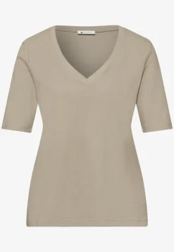 Basic T-Shirt mit V-Neck in Unifarbe