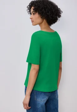 Basic T-Shirt mit V-Neck in Unifarbe