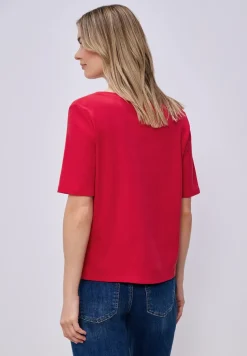 Basic T-Shirt mit V-Neck in Unifarbe