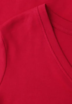 Basic T-Shirt mit V-Neck in Unifarbe