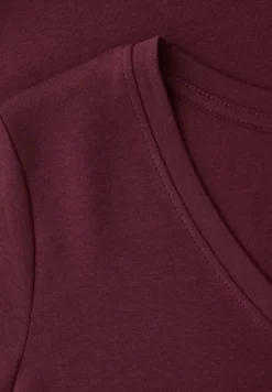 Basic T-Shirt mit V-Neck in Unifarbe