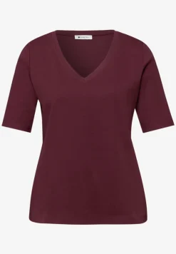 Basic T-Shirt mit V-Neck in Unifarbe