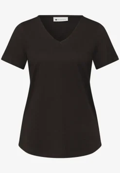 Basic T-Shirt mit V-Neck in Unifarbe