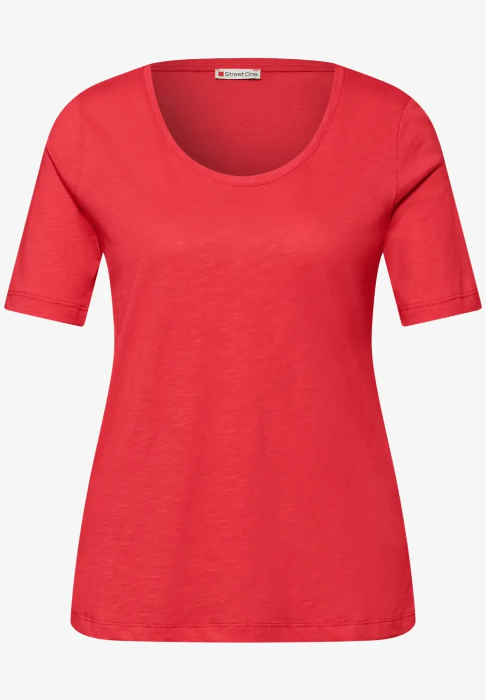 Basic T-Shirt mit V-Neck in Unifarbe