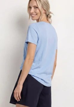 Basic T-Shirt mit V-Neck in Unifarbe