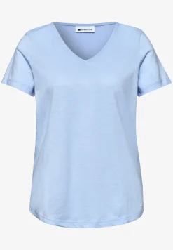 Basic T-Shirt mit V-Neck in Unifarbe