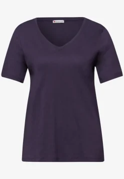 Basic T-Shirt mit V-Neck in Unifarbe