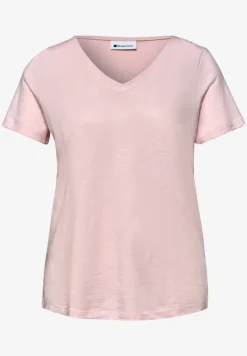 Basic T-Shirt mit V-Neck in Unifarbe