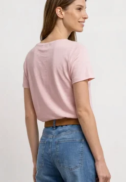 Basic T-Shirt mit V-Neck in Unifarbe