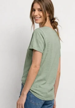 Basic T-Shirt mit V-Neck in Unifarbe